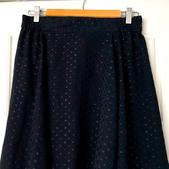 Asymmetrical navy skirt with sparkly polka dots - Picture 1 of 6